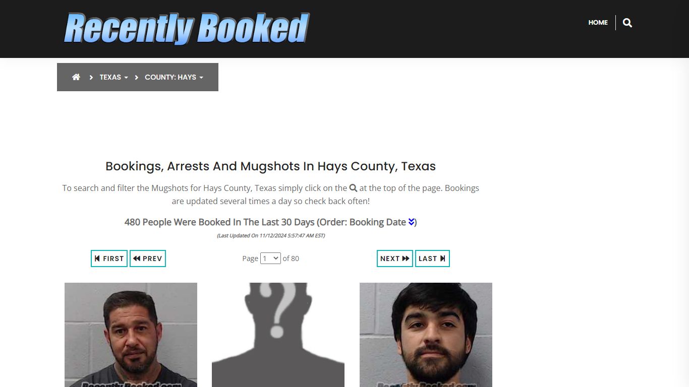 Bookings, Arrests and Mugshots in Hays County, Texas - Recently Booked