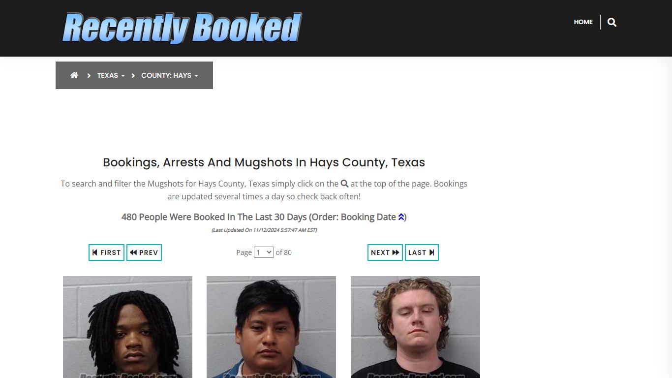 Bookings, Arrests and Mugshots in Hays County, Texas - Recently Booked