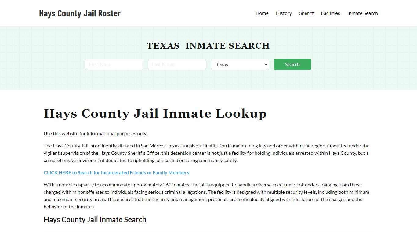 Hays County Jail Roster Lookup, TX, Inmate Search